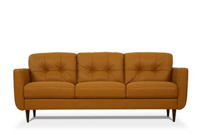 Radwan Camel Leather Sofa