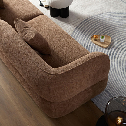 Sectional Sofa With Durable Fabric, Solid Wood Frame, And High Density Sponge Fill