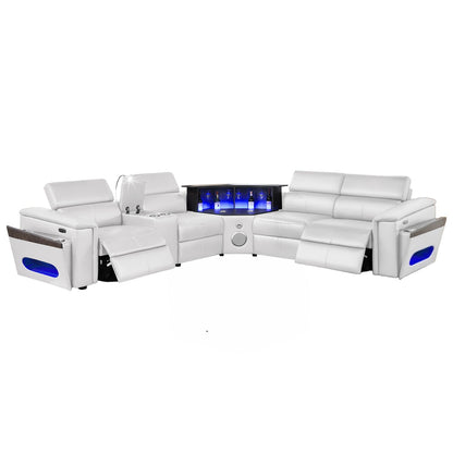 Nova - Sectional With Bluetooth Speaker, LED And Lifting Wine Cabinet