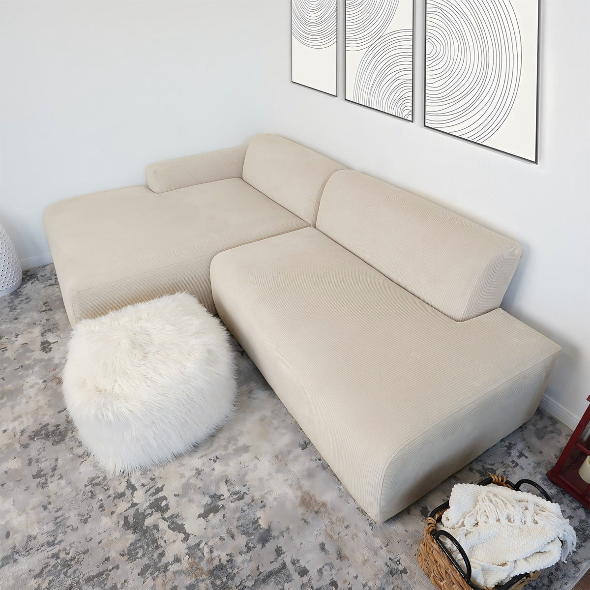 Mar Luxe Microfiber Sectional Sofa