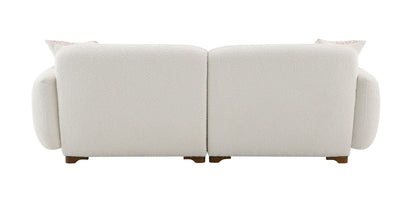 Darius - Boucle Sofa With 2 Toss Pillows - Beige