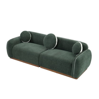 Modern Curved Chenille Sofa