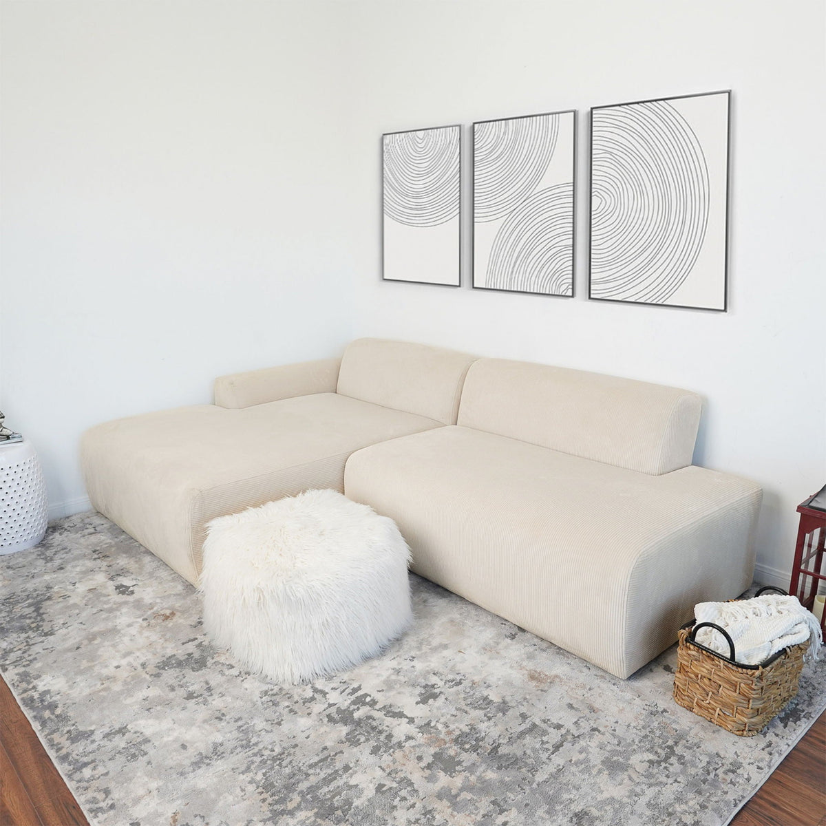 Mar Luxe Microfiber Sectional Sofa