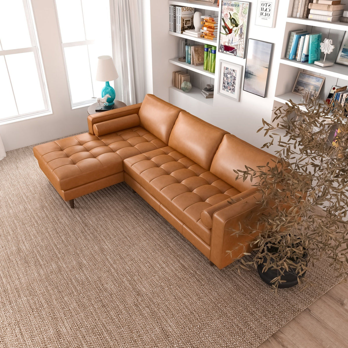 Anthony Mid-Century Corner Sectional Sofa