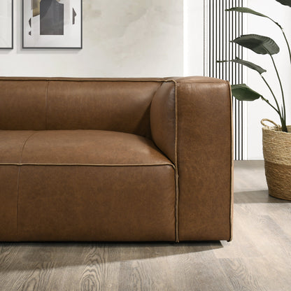 Colton Saddle Tan Two-Tone Leather Sofa