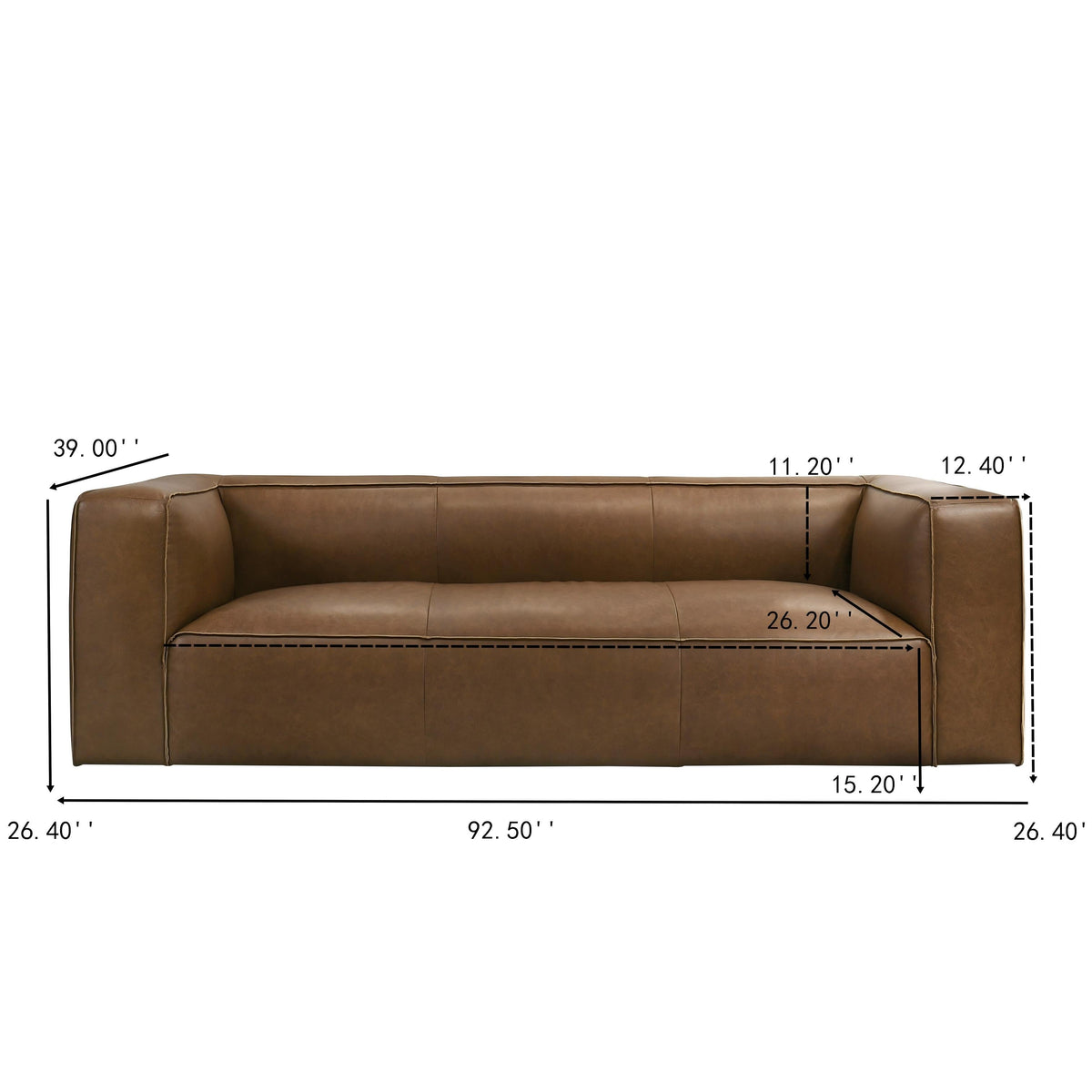 Colton Saddle Tan Two-Tone Leather Sofa