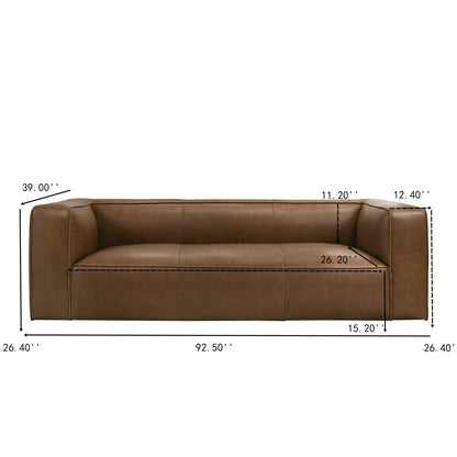 Colton Saddle Tan Two-Tone Leather Sofa