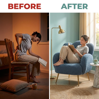 Accent Chair Built for Modern Living, Plush Sherpa Fabric, Golden Legs, Reading Armchair — Before & After