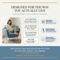Accent Chair Built for Modern Living, Plush Sherpa Fabric, Golden Legs, Reading Armchair — Results & Stats
