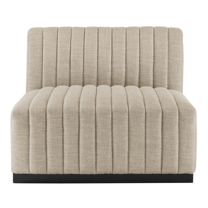Conjure Channel Tufted Upholstered Fabric Armless Chair