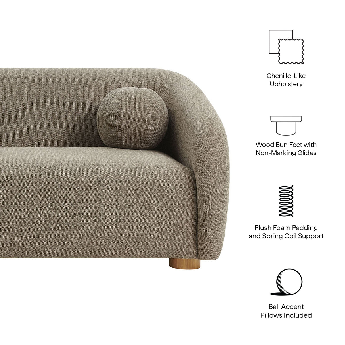 Holland 85" Chenille Fabric Sofa by Modway