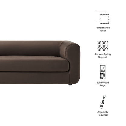 Leif 89" Performance Velvet Upholstered Sofa by Modway