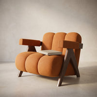 Minimalist Lounge Chair Upholstered Accent Chair — Studio Shot