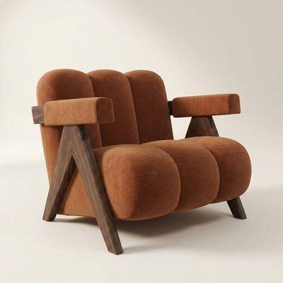 Upholstered Accent Chair Designed for Modern Comfort, Solid Wood Frame, Soft Durable Fabric, Plush Cushioning