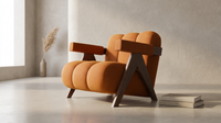 Minimalist Lounge Chair Upholstered Accent Chair — Lifestyle