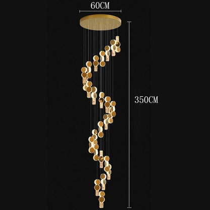 Cascading Crystal Staircase Chandelier | Modern LED Pendant Light for High Ceilings & Foyers