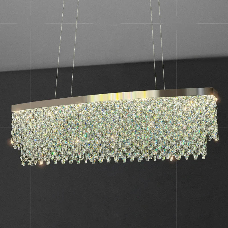 Luxury Crystal Chandelier – Modern LED Ceiling Light for Living & Dining Room