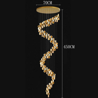 Cascading Crystal Staircase Chandelier | Modern LED Pendant Light for High Ceilings & Foyers