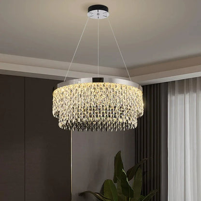 Luxury Crystal Chandelier – Modern LED Ceiling Light for Living & Dining Room