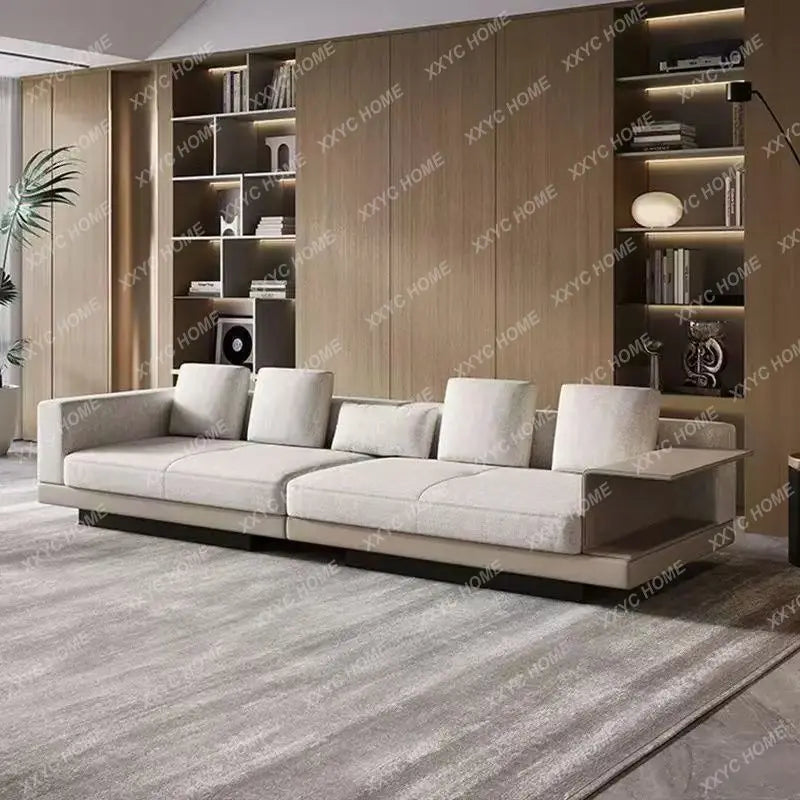 Cotton Linen L-Shape Sectional Sofa – Italian-Style Floor Seating with Removable Covers