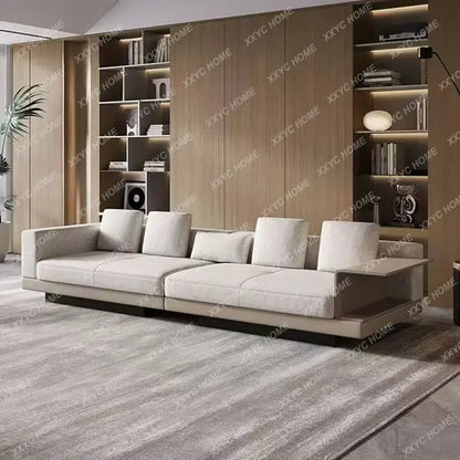 Cotton Linen L-Shape Sectional Sofa – Italian-Style Floor Seating with Removable Covers