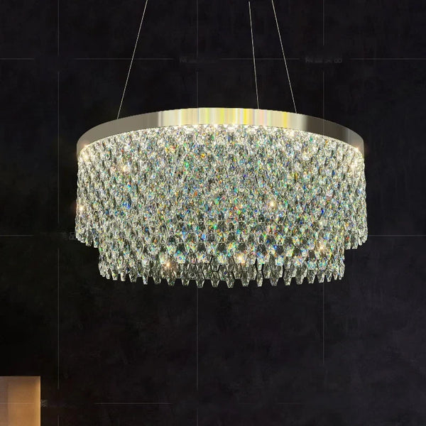 Luxury Crystal Chandelier – Modern LED Ceiling Light for Living & Dining Room