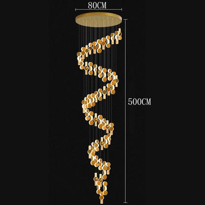 Cascading Crystal Staircase Chandelier | Modern LED Pendant Light for High Ceilings & Foyers
