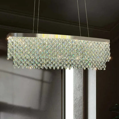 Luxury Crystal Chandelier – Modern LED Ceiling Light for Living & Dining Room