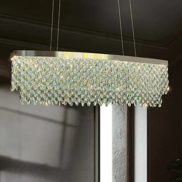 Luxury Crystal Chandelier – Modern LED Ceiling Light for Living & Dining Room