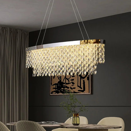 Luxury Crystal Chandelier – Modern LED Ceiling Light for Living & Dining Room