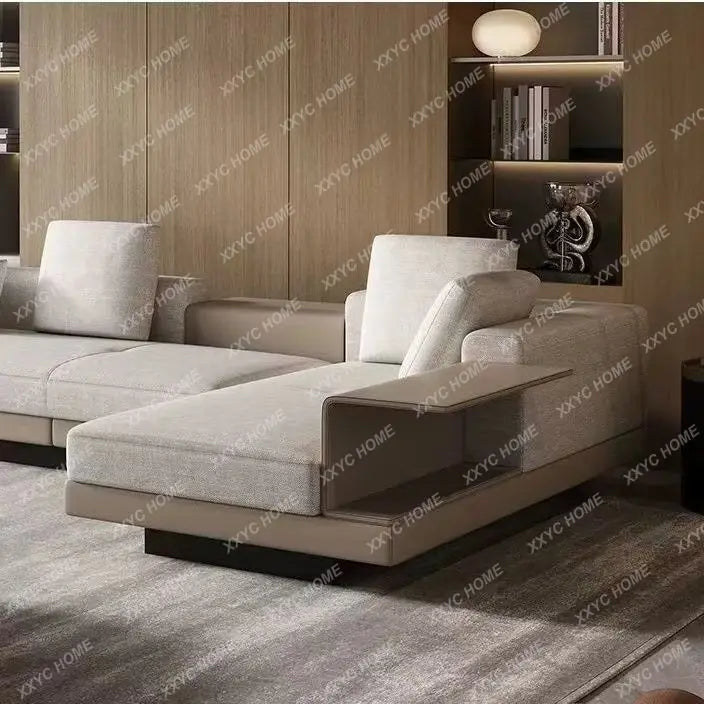 Cotton Linen L-Shape Sectional Sofa – Italian-Style Floor Seating with Removable Covers