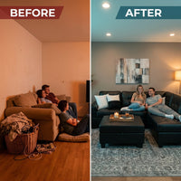 Sectional Sofa Set, 91B Black — Before & After