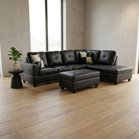 Sectional Sofa Set, 91B Black — Studio Shot