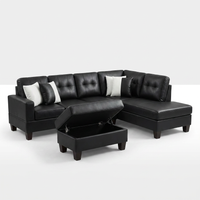 Sectional Sofa Set, 91B Black — Studio Shot