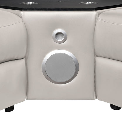 Nova - Sectional With Bluetooth Speaker, LED And Lifting Wine Cabinet