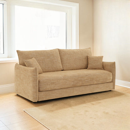 Cadie Mocha Convertible Sleeper Sofa with Two Pillows