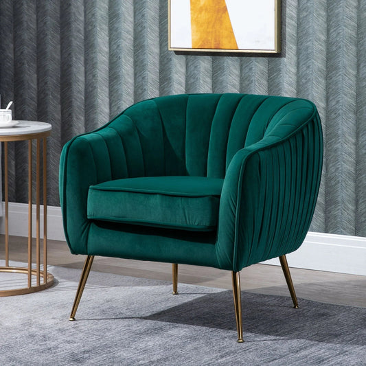 Luxury Velvet Accent Chair – Jewel-Tone Statement Seating in Deep Blue