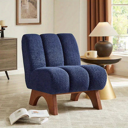 Accent Chair - Sherpa Beige Wooden