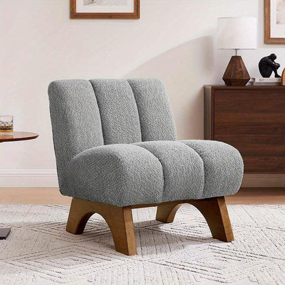 Accent Chair - Sherpa Beige Wooden