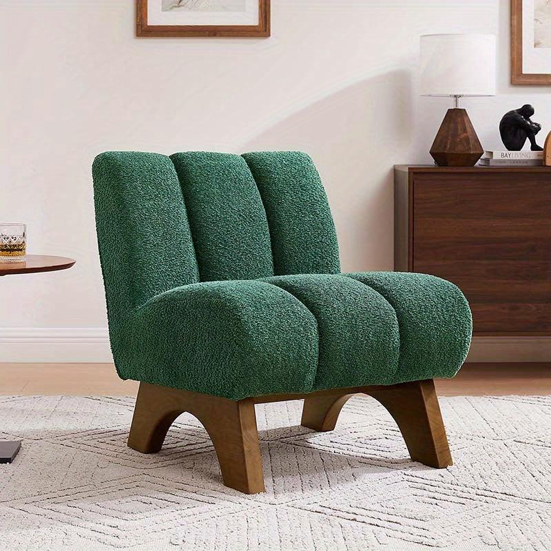 Accent Chair - Sherpa Beige Wooden