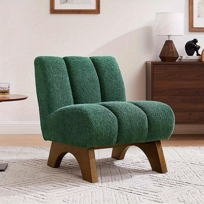 Accent Chair - Sherpa Beige Wooden