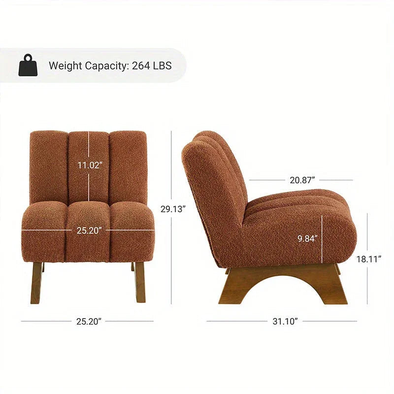 Accent Chair - Sherpa Beige Wooden