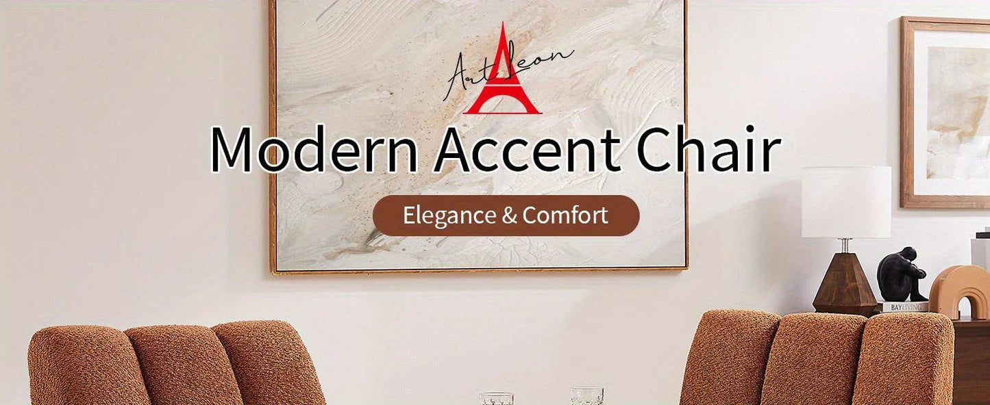 Accent Chair - Sherpa Beige Wooden