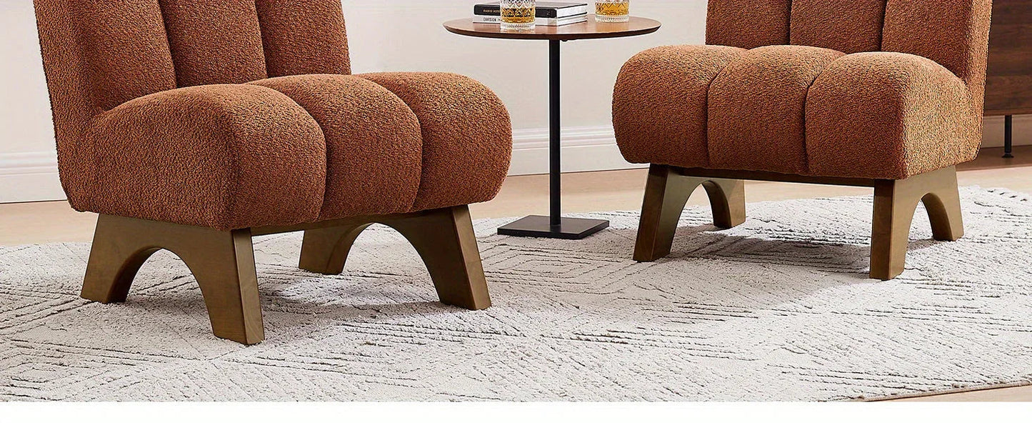 Accent Chair - Sherpa Beige Wooden