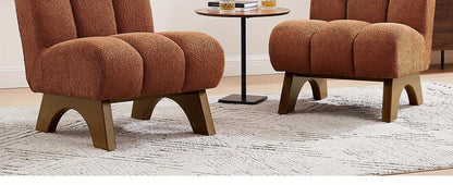Accent Chair - Sherpa Beige Wooden