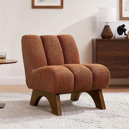 Accent Chair - Sherpa Beige Wooden