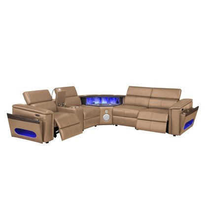 Nova - Sectional With Bluetooth Speaker, LED And Lifting Wine Cabinet
