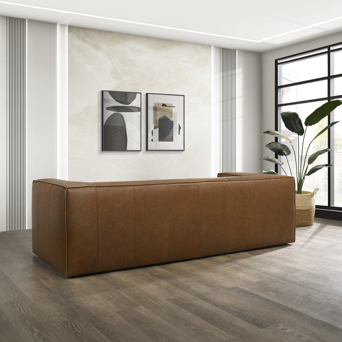 Colton Saddle Tan Two-Tone Leather Sofa