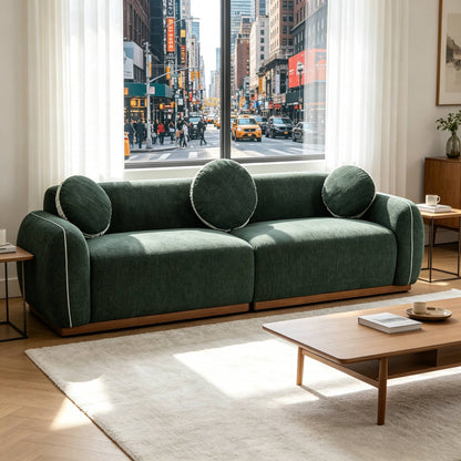 Modern Curved Chenille Sofa