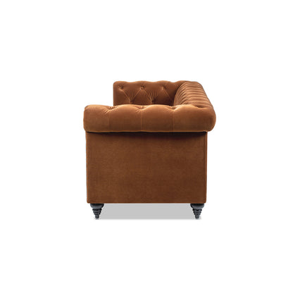 Alto 88' Tufted Chesterfield Sofa, Burnt Orange  Performance Velvet